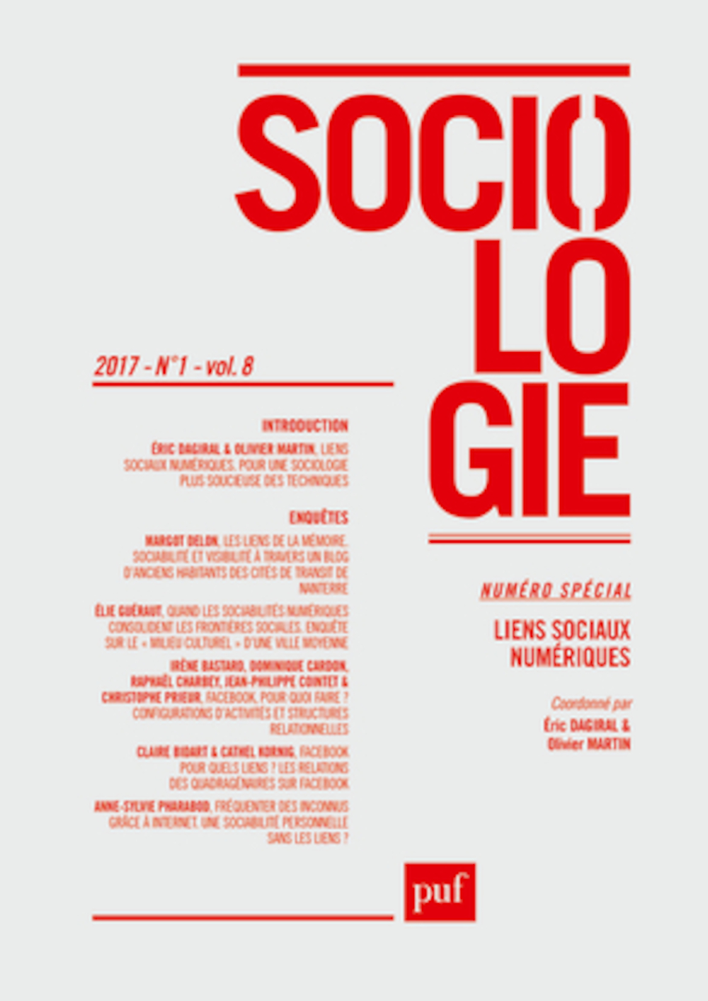 Revue Sociologie 2017, no 01  Fiche  Diffusion Dimedia